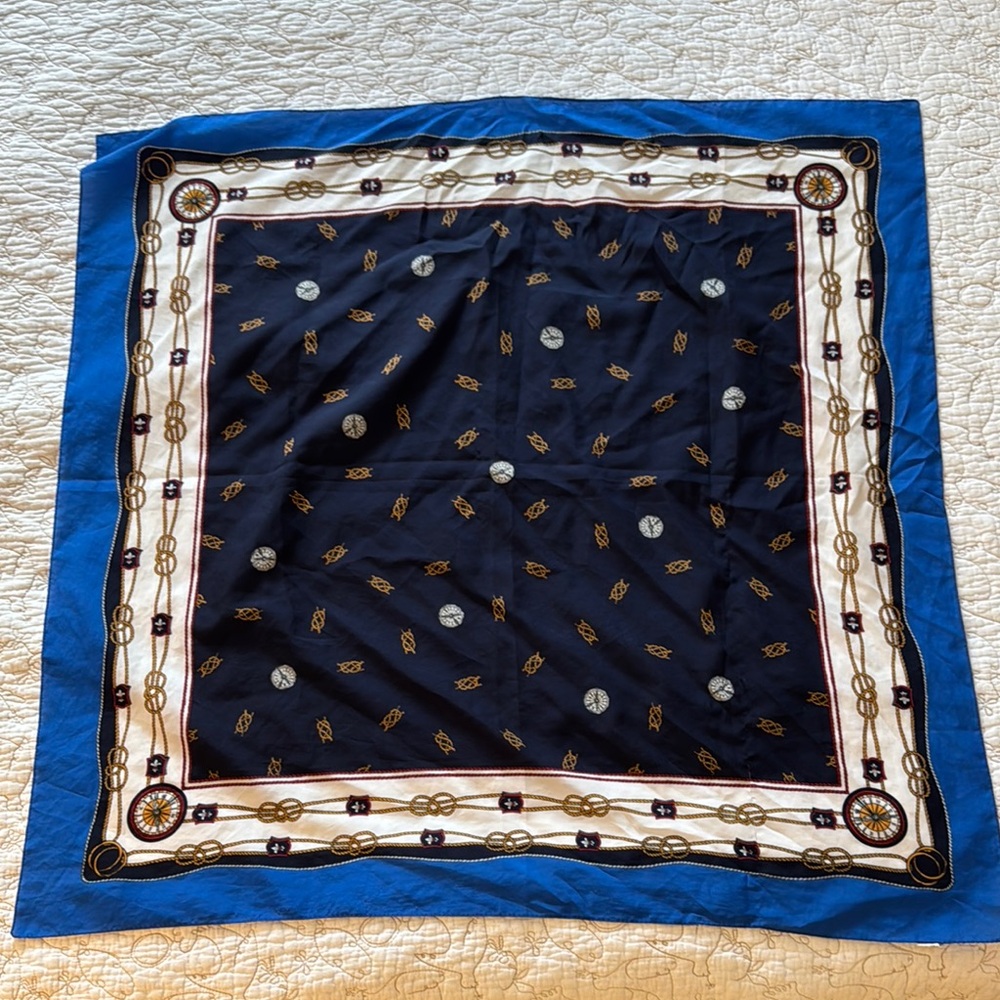 Vintage Blue and Black Scarf